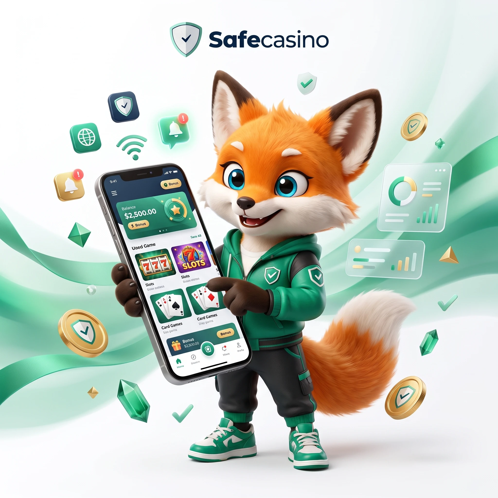 SafeCasino mobile account illustration